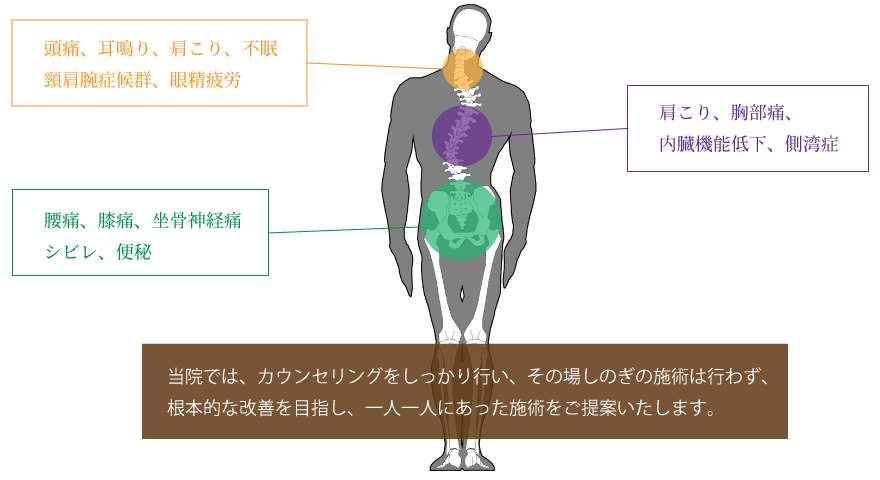 背骨・骨盤からの歪みから現れる不調